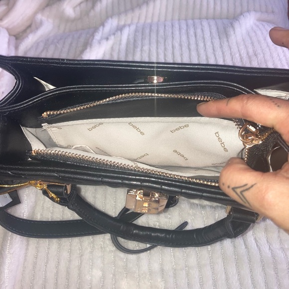 Bebe Elegant  Black Quilted Handbag NWT - Picture 6 of 7